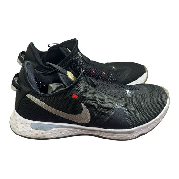 Nike PG 4 Black White Smoke Gray Basketball Shoes CD5079-001 Mens Size 11 - Picture 4 of 7